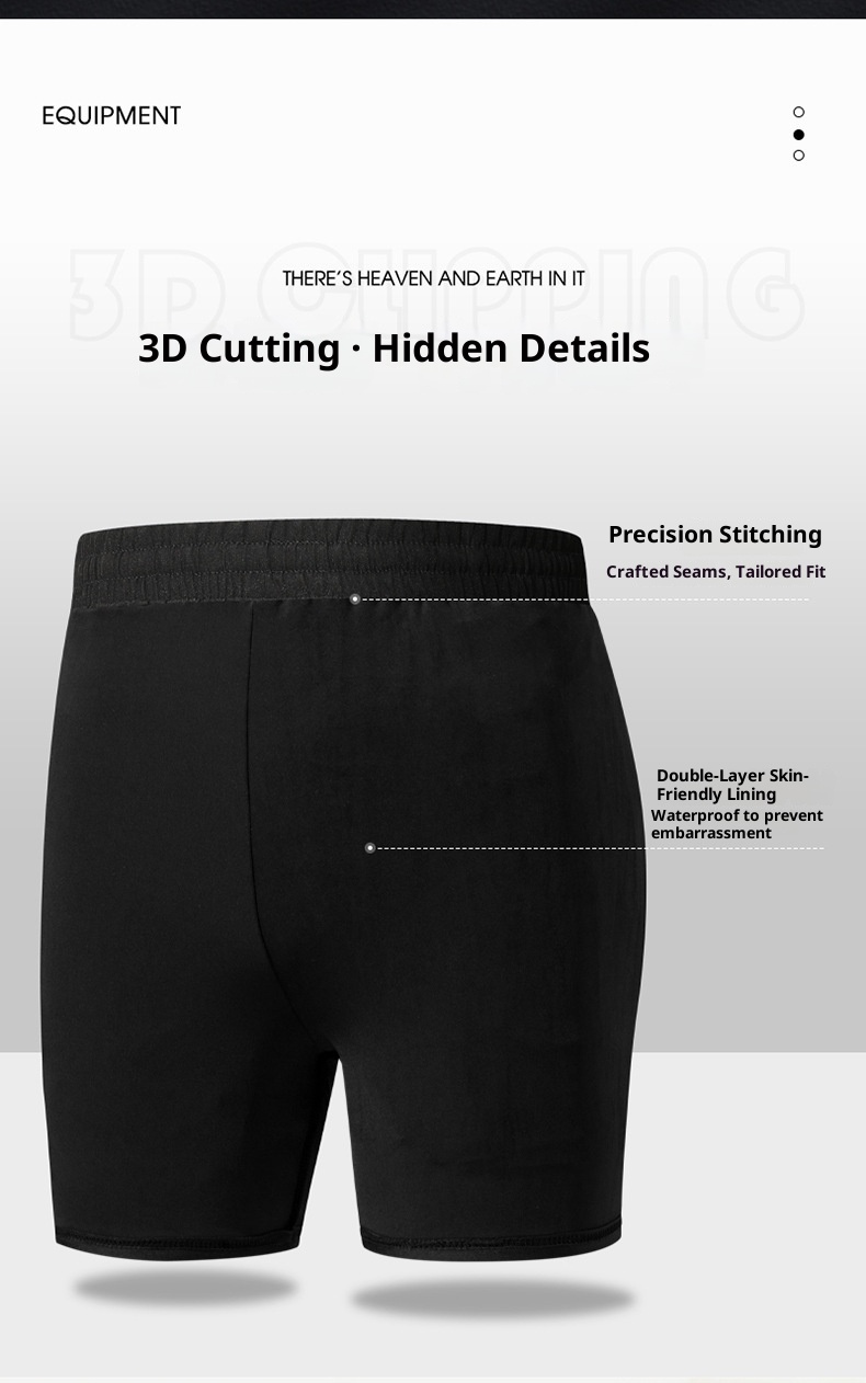 001 001 Herren Doppellagige Badehose, schnelltrocknend, Anti-Peinlichkeits-Badehose, Strandshorts, Badebekleidung für heiße Quellen, Set_voghion.com