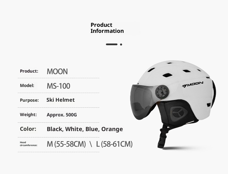 001 MOON Einteiliger Schutzhelm für Outdoor-Skibekleidung, Unisex, Profi-Skihelm_voghion.com