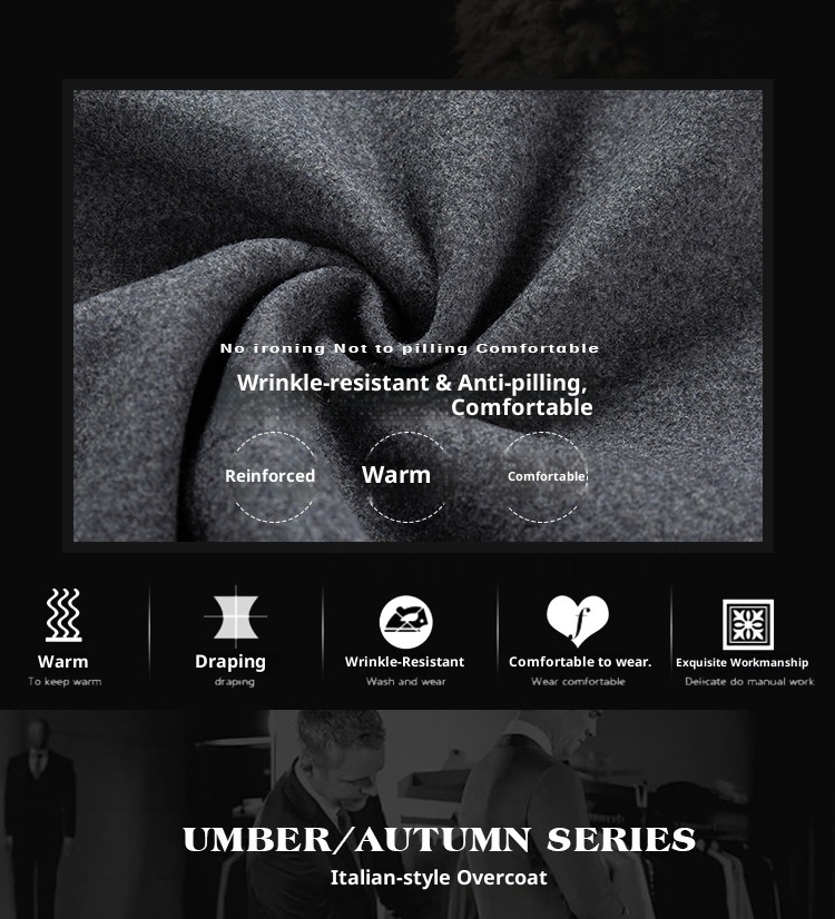 jongen Enkelzijdige kasjmierjas Herfst Winter Effen Kleur Korte Wollen Jas Herenpak Veelzijdig_voghion.com