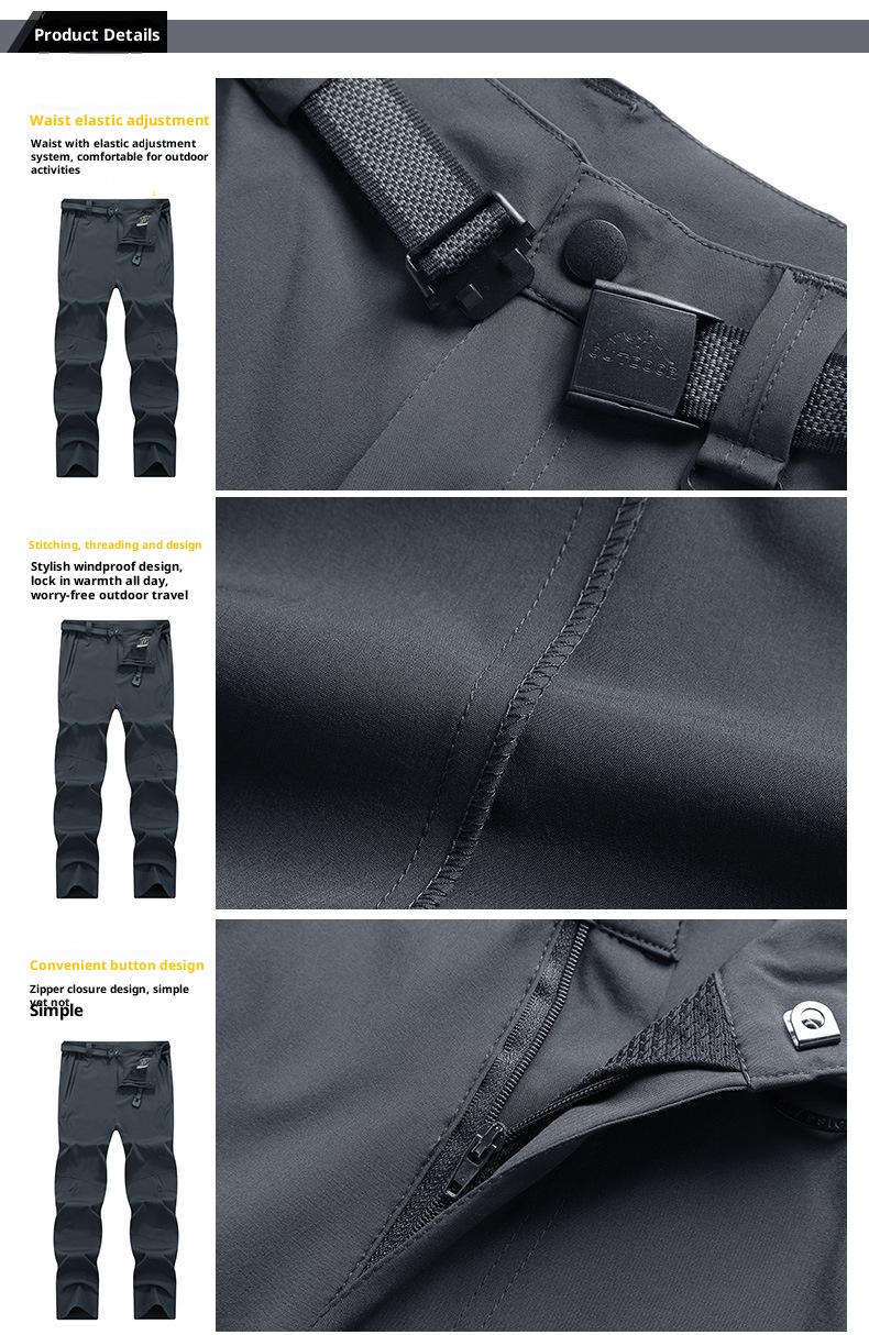 001 Summer Outdoor Men's Quick-Dry Lightweight Breathable Hiking Factory Direct Cross-Border Waterproof Multi-Pocket Pants_voghion.com
