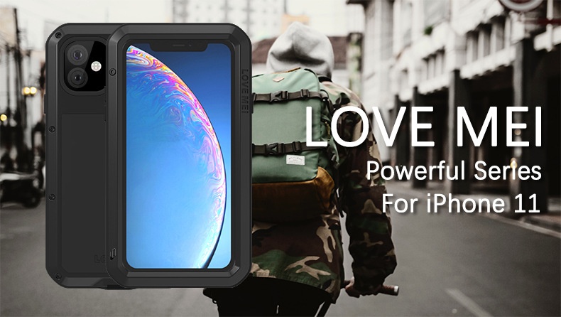 TechGlobe Compatible With IPhone 11 Shockproof Phone Case Thickened Silicone Full Coverage Military Anti-drop Metal Frame_voghion.com