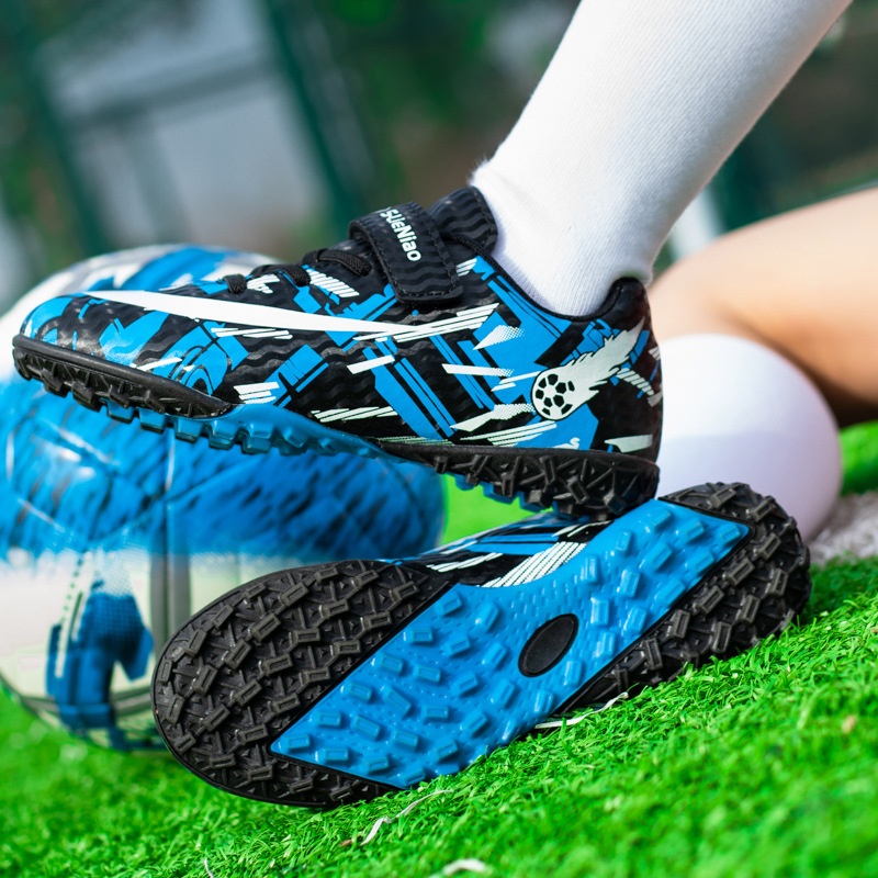 Botas de fútbol ShoeGlobe para hombre y mujer con tacos rotos, TF para adultos, zapatillas de entrenamiento para niño y niña, césped artificial AG con tacos largos_voghion.com
