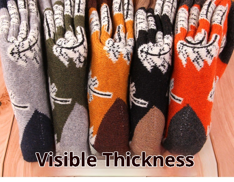 Lillian Autumn Winter Thickened Warm Christmas Tree Terry Women's Heart Deer Rabbit Wool Mid-Calf Maternity Socks Soft_voghion.com