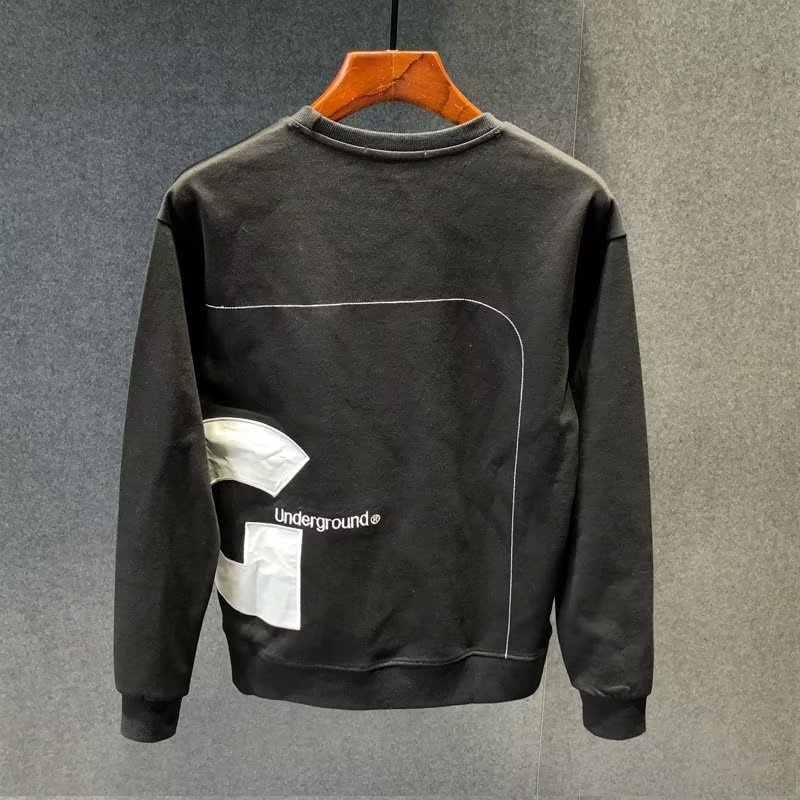 boy Autumn Winter New Fleece Lined Cotton Sweatshirt Men's Slim Fit Round Neck Long Sleeve High-end Letter Pullover_voghion.com