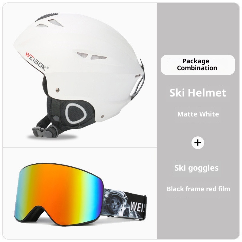 001 Professionelle Skiausrüstung für Damen und Herren, integrierter Skihelm für Erwachsene und Kinder, inklusive Snowboard und Skibrille_voghion.com