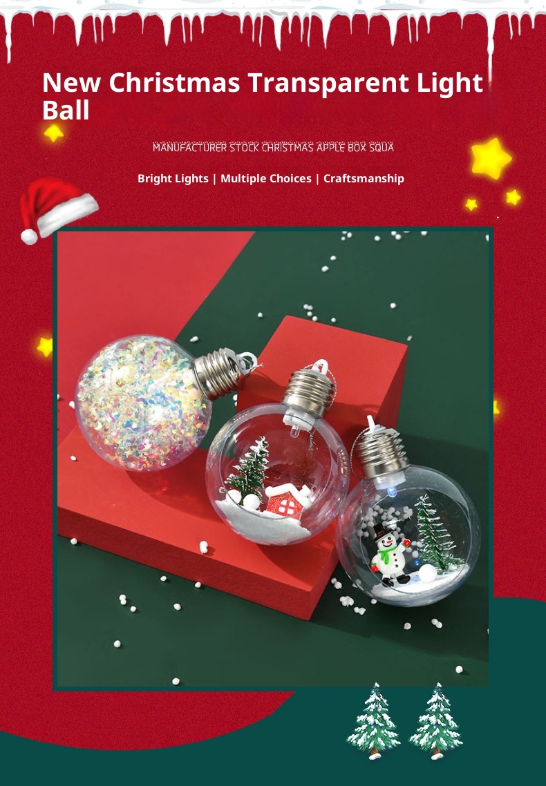 Boule lumineuse transparente à suspendre pour fenêtre - Décoration de Noël Lillian_voghion.com