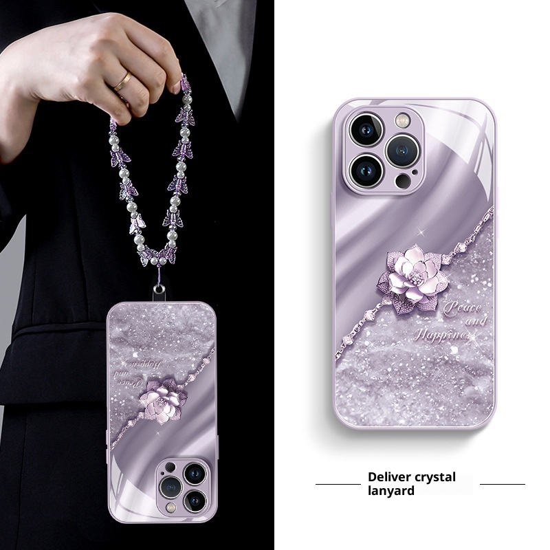 Custodia per telefono compatibile con TechGlobe 15, nuovo iPhone 16 Max, in vetro 12 Pro con cordino, 14 da donna, 13 Premium_voghion.com