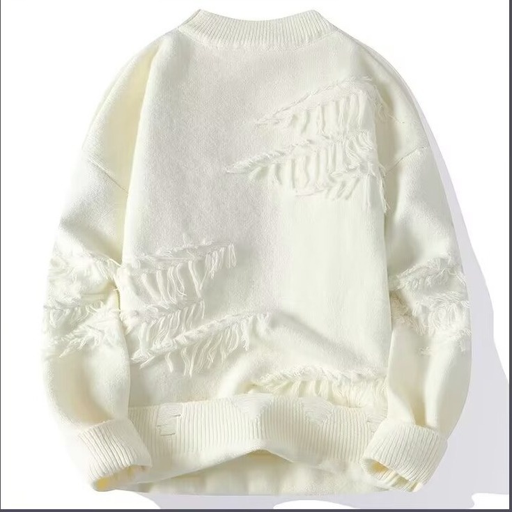 Maglione invernale da uomo alla moda, tinta unita, versatile, girocollo, manica lunga, strato di base spesso, stile giapponese, pigro_voghion.com