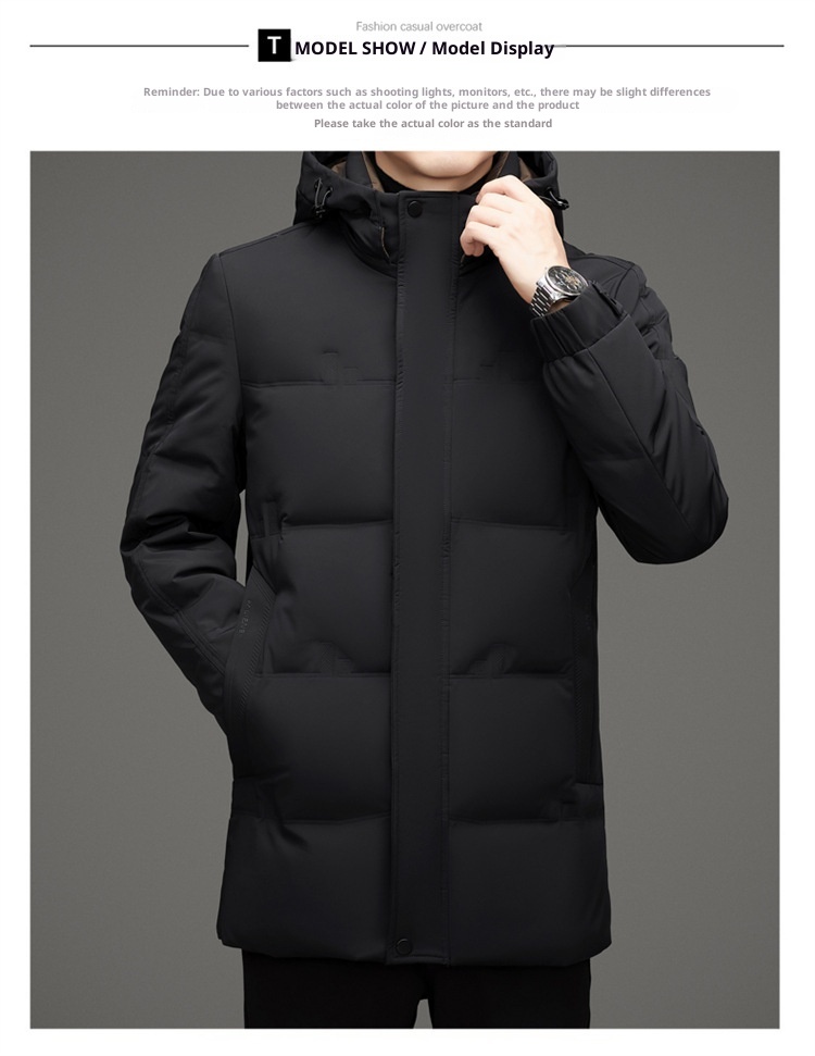 boy Daikumen Thickened 2025 Winter New Mid-Length Outdoor Hooded Down Jacket Men's Clothing_voghion.com