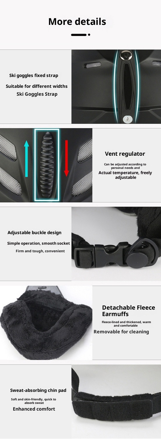 001 Professionelle Skiausrüstung für Damen und Herren, integrierter Skihelm für Erwachsene und Kinder, inklusive Snowboard und Skibrille_voghion.com