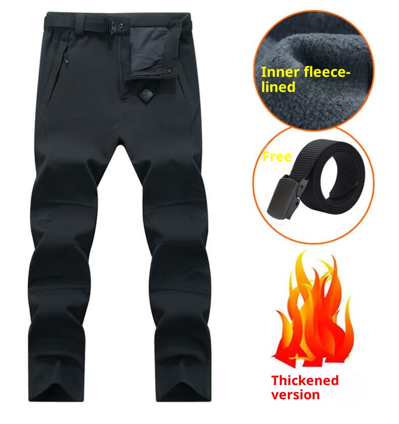 001 Herbst Winter Outdoor Softshell Fleece gefüttert Warm Verdickt Lässig Winddicht Atmungsaktiv Jacke Herren Radhose_voghion.com
