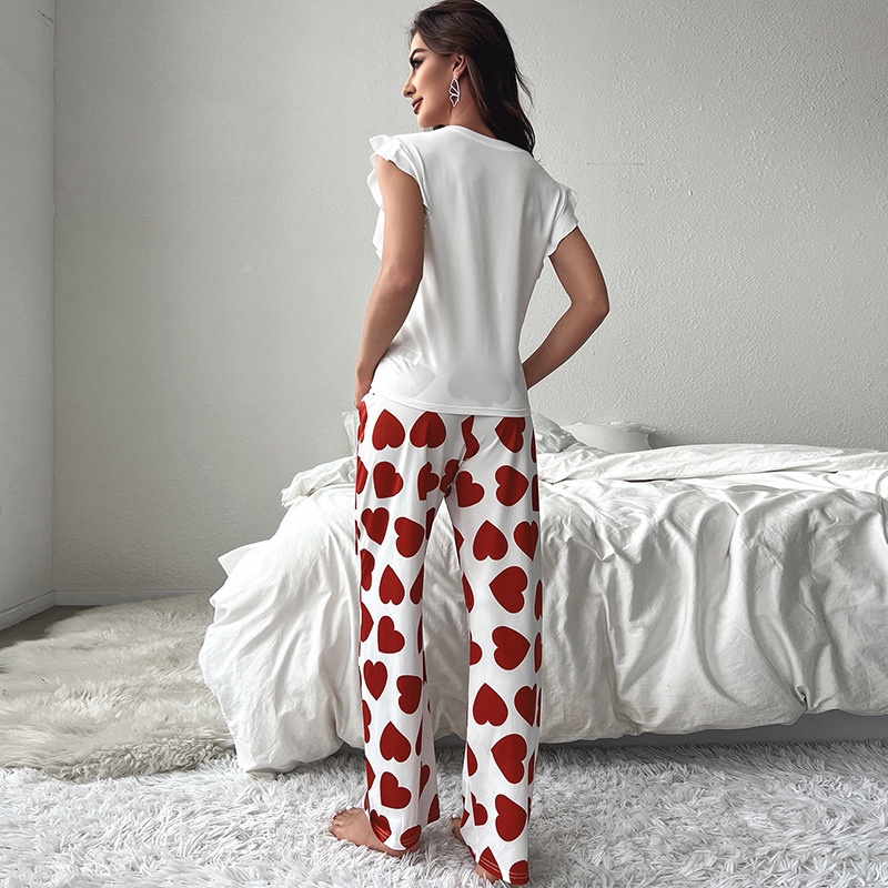 ChicShe Cross-Border Summer New European And American Style T-Shirt Long Pants Casual Comfortable Women's Pajamas Homewear Set_voghion.com