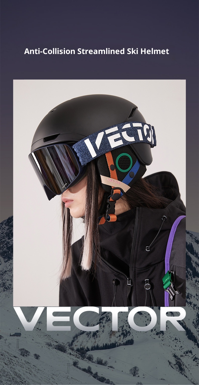 001 VECTOR Ski Anti-Collision Streamlined Split Protection Sports Outdoor Professional Snow Helmet Unisex_voghion.com