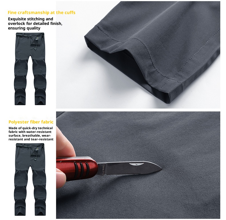 001 Summer Outdoor Men's Quick-Dry Lightweight Breathable Hiking Factory Direct Cross-Border Waterproof Multi-Pocket Pants_voghion.com