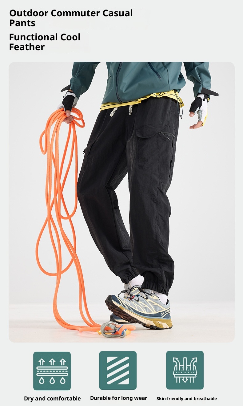 001 Outdoor lichtgewicht sport softshell voor heren en dames, lente en herfst trendy waterbestendige losse cargobroek, wandelen_voghion.com