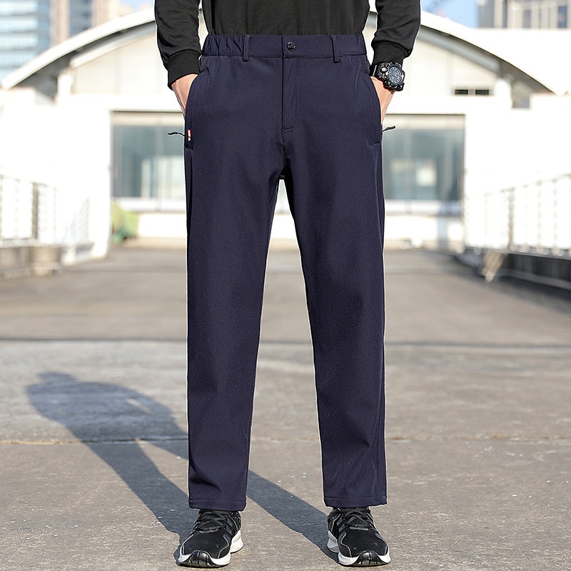 001 Męskie spodnie typu softshell na lato, jesień, zimę, sporty na świeżym powietrzu, piesze wycieczki, długie, luźne, duże rozmiary, codzienne, oddychające, całoroczne_voghion.com