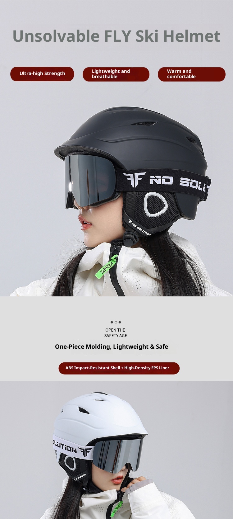001 All-in-One Professional Ultra-Light Snowboard Snow Adjustable Thickened Ski Helmet Warm And Comfortable_voghion.com