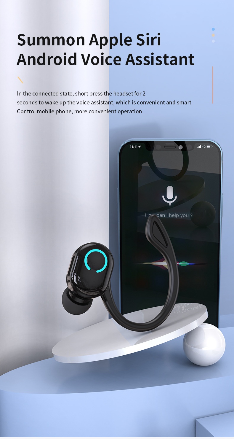 3c Hot-selling W6 Bluetooth Single Ear Hook Wireless Sports Earphone Cross-border Wholesale_voghion.com