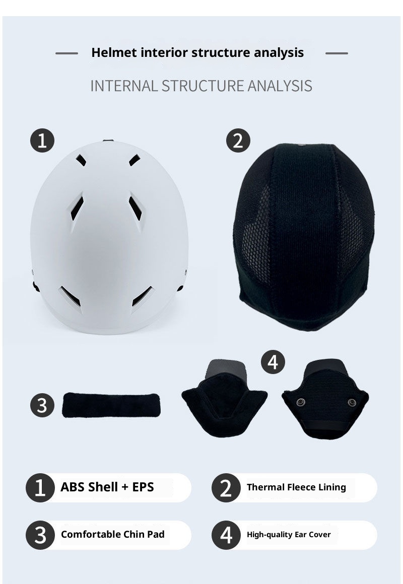 001 Herrenhelm Snowboarden/Skifahren, Professionelle Skiausrüstung, Schutzausrüstung für Damen, Warm und stoßfest, Neu_voghion.com