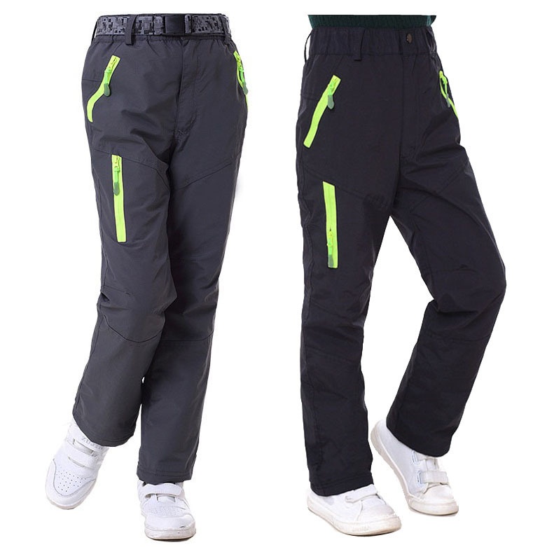 001 Outdoor Sports Children's Boys' Fleece-Lined Long Girls' Autumn Winter Windproof Fleece Casual Hiking Pants_voghion.com