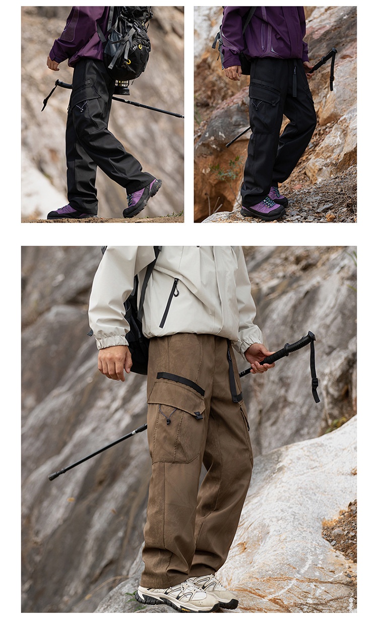 001 Camel HJCAMEL Giacca da esterno staccabile da uomo, pantaloni cargo sportivi larghi invernali nuovi_voghion.com