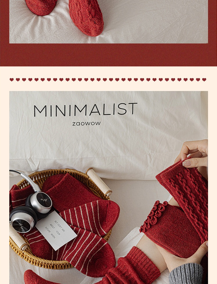 Calzini natalizi morbidi in lana rossa Angora di Lillian Suxinaimin, motivo: serpente, per donne, per capodanno_voghion.com