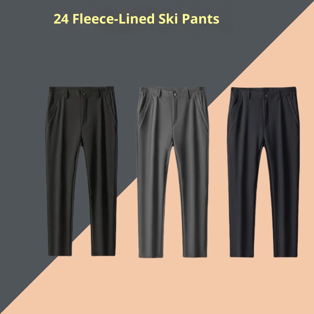 001 JHOD24 Spodnie turystyczne z podszewką z polaru, wiatroszczelne, wodoodporne, ciepłe, termiczne, rozciągliwe, proste, 3516_voghion.com