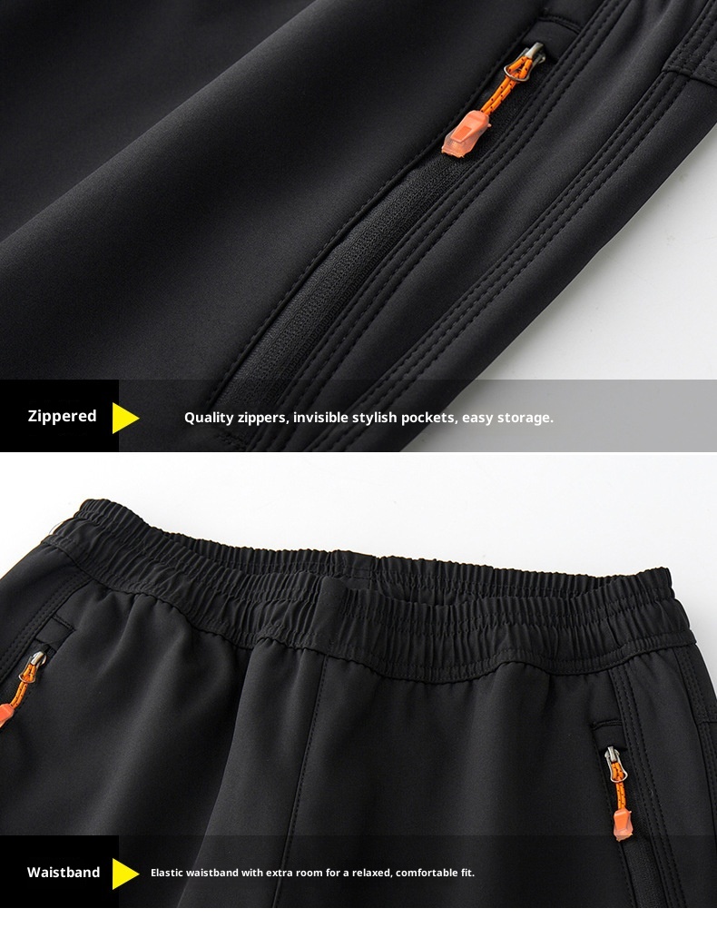 Calças compridas grossas, impermeáveis e à prova de vento, com forro de lã quente, ideais para homens no outono e inverno, para caminhadas e trekking._voghion.com