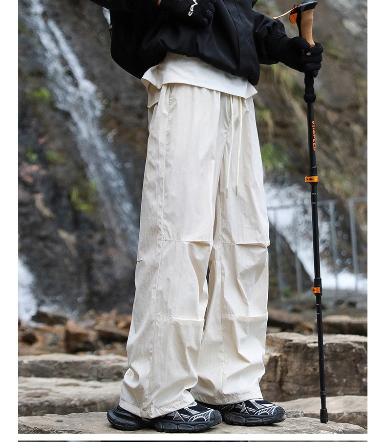 001 Outdoor Hiking Functionele rechte broek voor mannen en vrouwen, snel drogende casual losse waterdichte trekkingbroek met wijde pijpen,_voghion.com