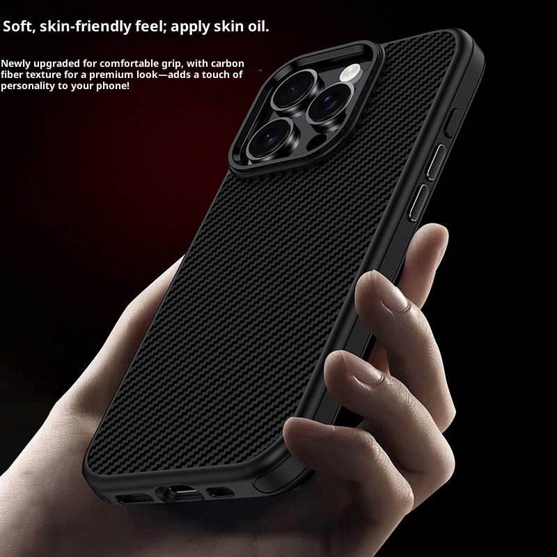 TechGlobe Adatto per il telefono cellulare 16promax Nuova custodia protettiva anti-caduta per iPhone 16pro, 16plus in fibra di carbonio_voghion.com