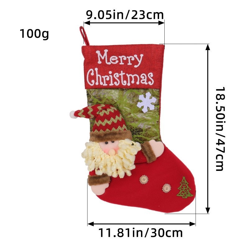 Lillian Big Head Doll Hong Kong Love 3D Santa Claus Extra Large Thickened Christmas Socks Wholesale_voghion.com