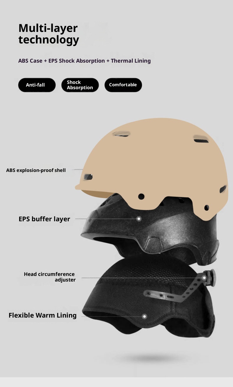 001 MAHAER Ski- und Snowboardausrüstung Schutzausrüstung für Damen und Herren Warmer Antikollisionshelm Schneekappe_voghion.com