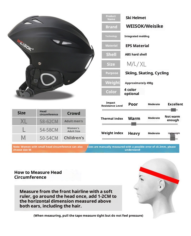 001 Professionelle Skiausrüstung für Damen und Herren, integrierter Skihelm für Erwachsene und Kinder, inklusive Snowboard und Skibrille_voghion.com