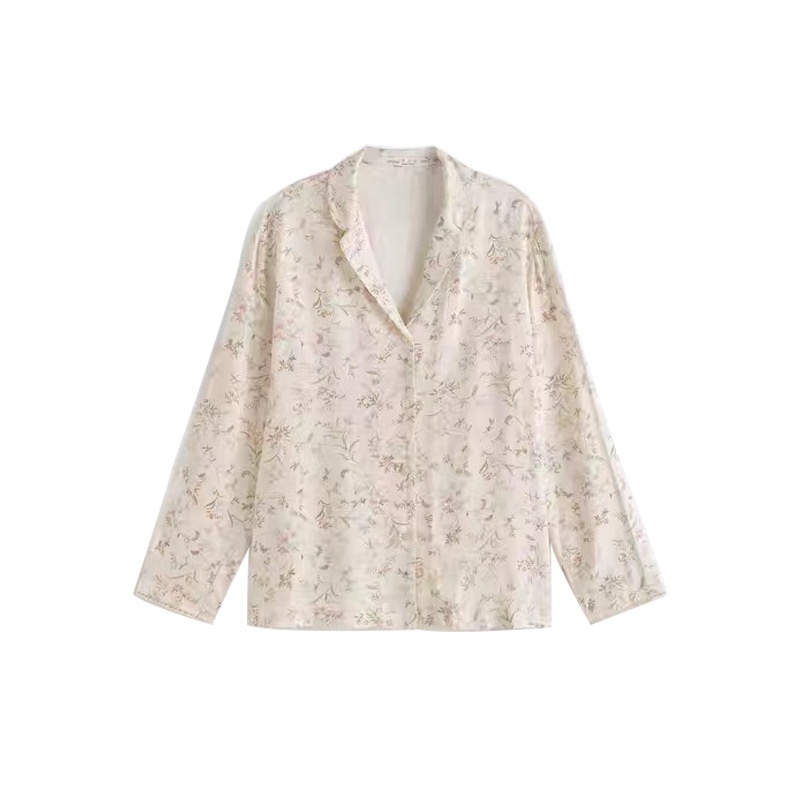 ChicShe Spanish O Marka Kadın İlkbahar Yaz Gül Uzun Kollu Vintage Küçük Çiçekli Pamuklu Rayon Pijama Takımı Kadınlar İçin_voghion.com