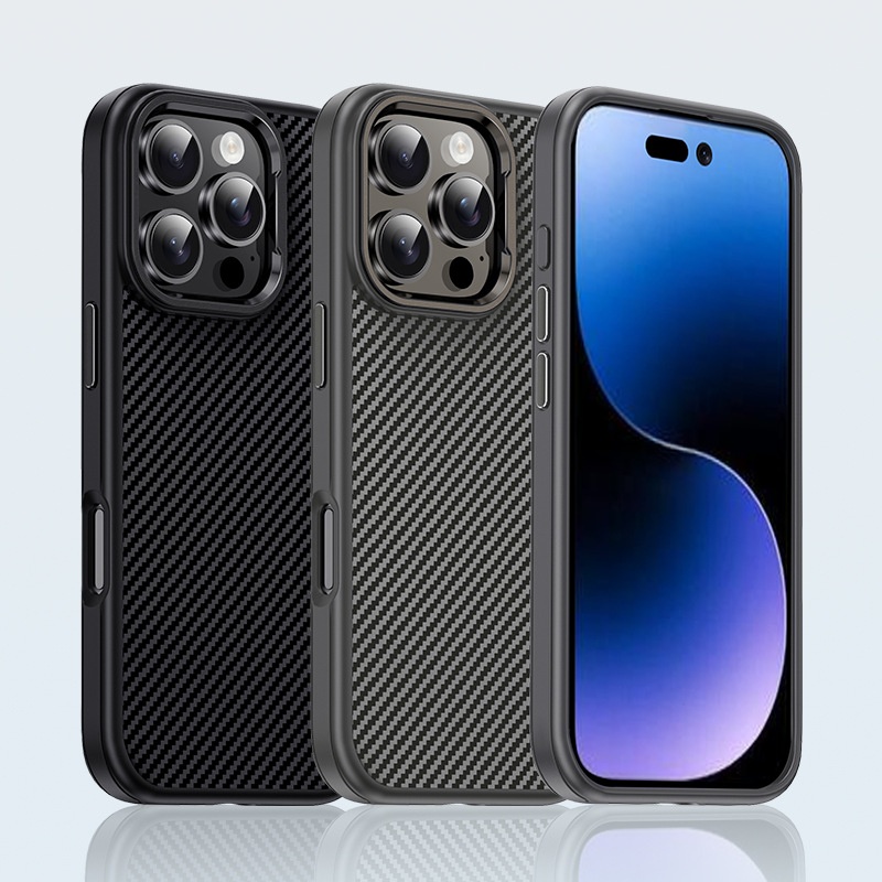 TechGlobe Adatto per il telefono cellulare 16promax Nuova custodia protettiva anti-caduta per iPhone 16pro, 16plus in fibra di carbonio_voghion.com