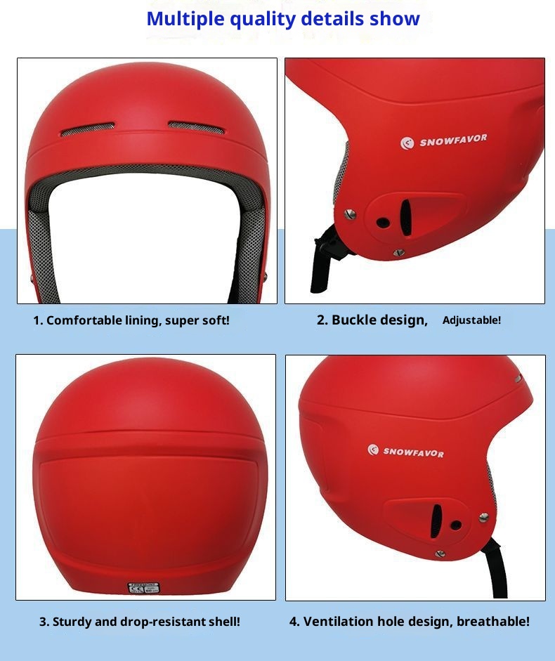 001 Snow Flying SNOWFAVOR Children's Ski Full Helmet XSF-JTK-01 White Red Other Encounter Yi_voghion.com