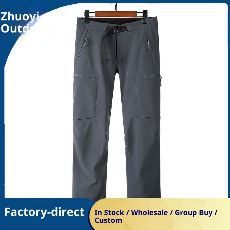 001 Outdoor Sports Zimowe wiatroszczelne, wodoodporne, laminowane, ciepłe, miękkie spodnie trekkingowe z polaru_voghion.com