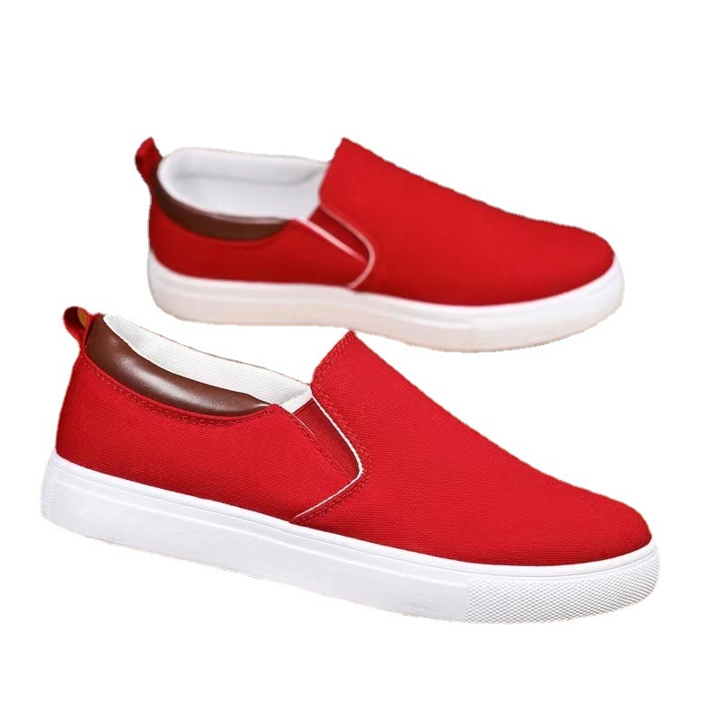 Scarpe da donna in tela traspirante basse e piatte per il commercio estero giapponese e coreano, scarpe slip-on di grandi dimensioni transfrontaliere._voghion.com