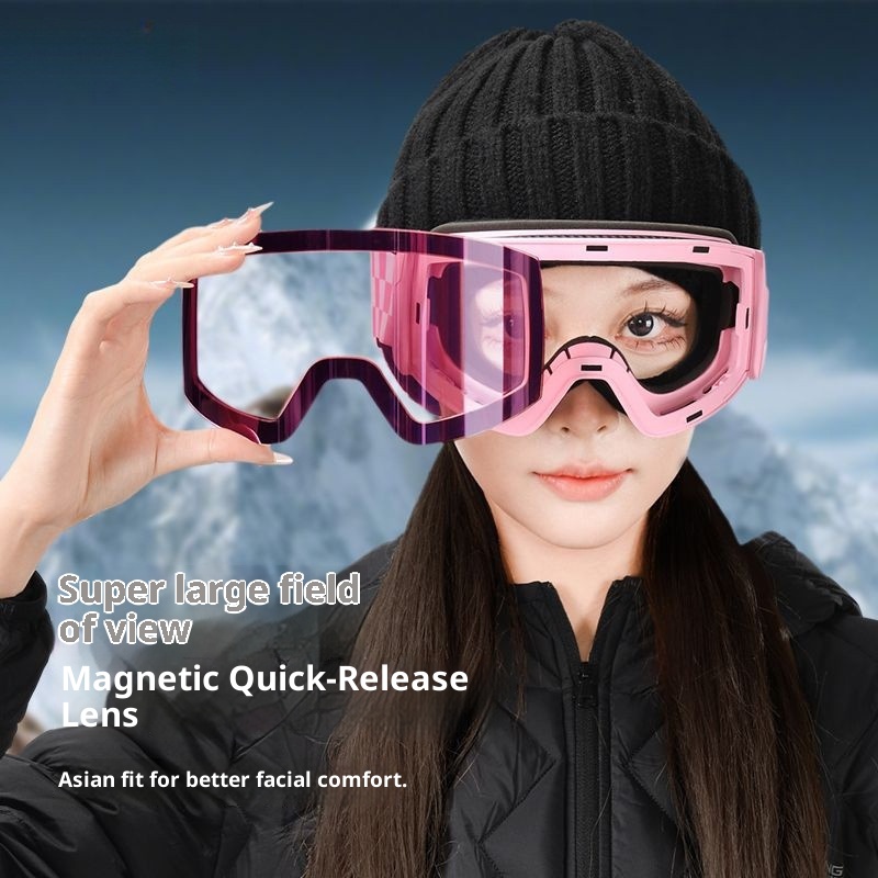 001 Professional Ski Helmet Hat Snow Goggles Integrated For Men Women Adults And Children Full Set Safety Gear_voghion.com