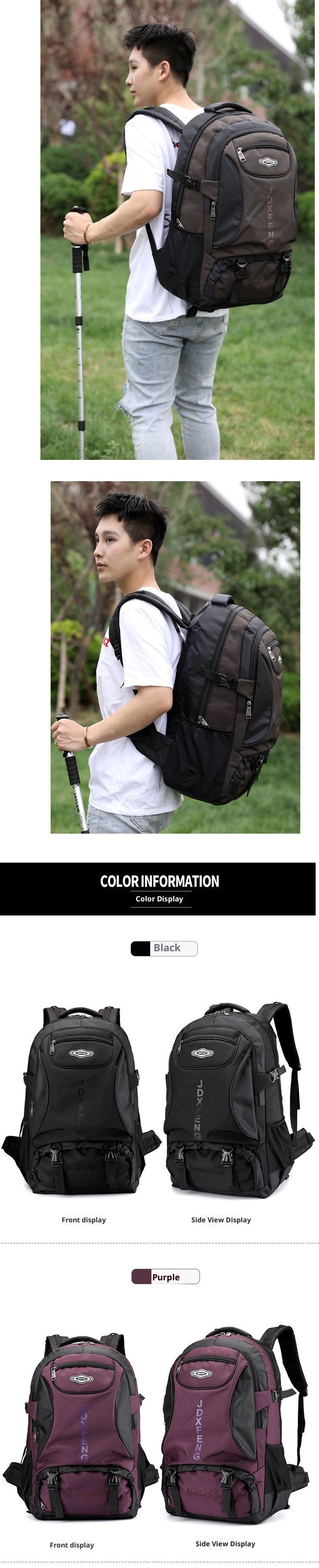 ActiveGo Outdoor Men Large Capacity Travel Casual Hiking Backpack Women Sports Waterproof Tourism Climbing Bag_voghion.com