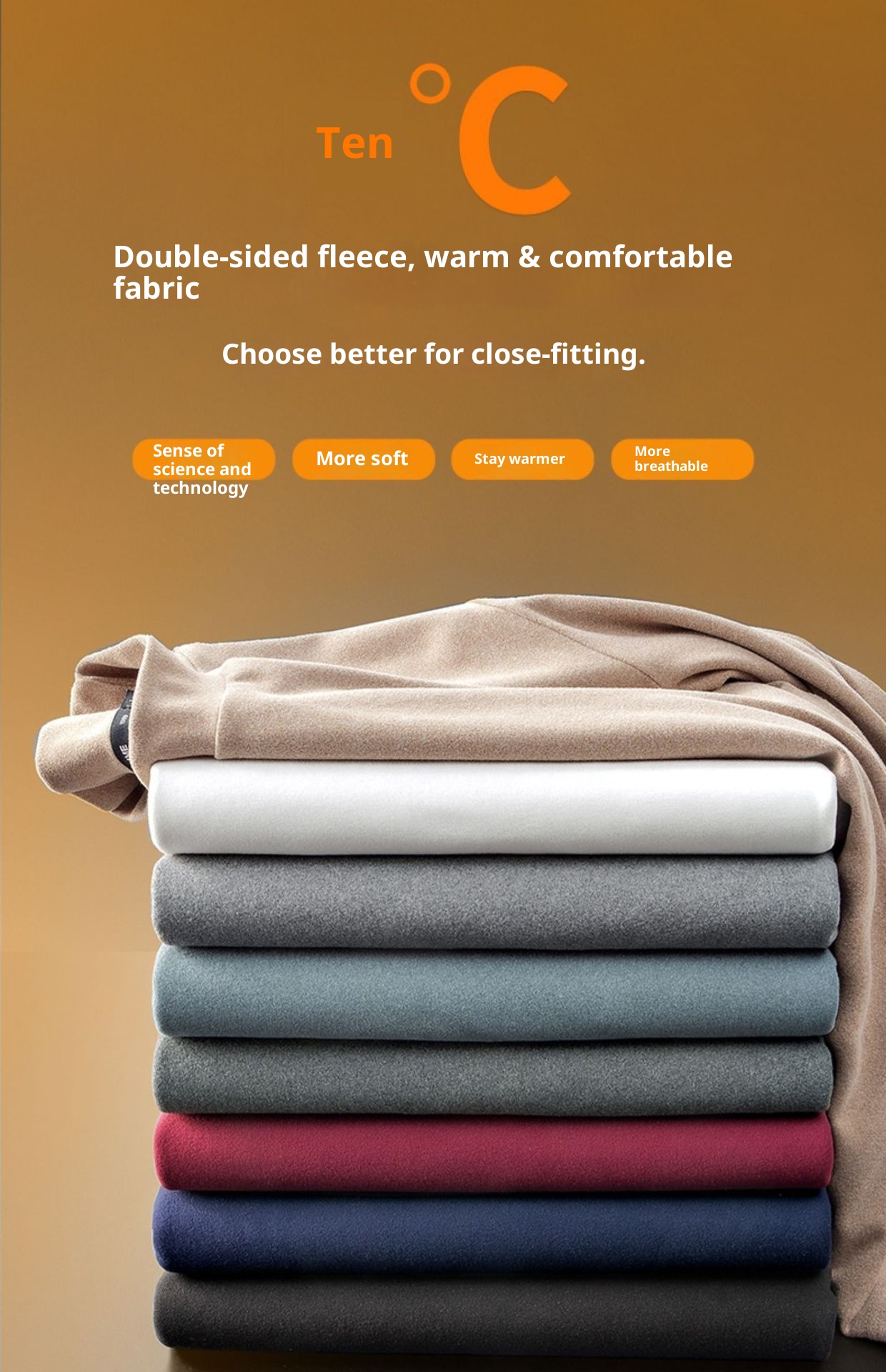 Jungen-Thermo-Langarmshirt mit halboffenem Rollkragen für Männer und Teenager, gefüttert mit dickem Fleece-Unterhemd_voghion.com