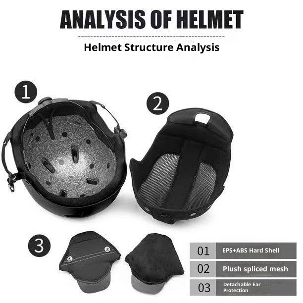 001 Verstellbarer Skihelm für Erwachsene, geeignet für Damen und Herren, warm, stoßfest, mit Sicherheitsschutz_voghion.com