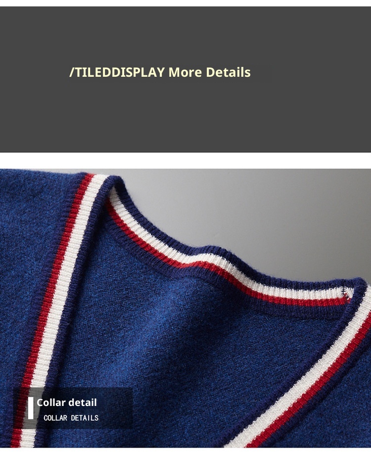 Ragazzo Ragazzo Autunno Inverno Cardigan in lana di medio spessore con scollo a V da uomo Color-Block Sho Maglione a maniche lunghe Giacca casual ampia Base_voghion.com