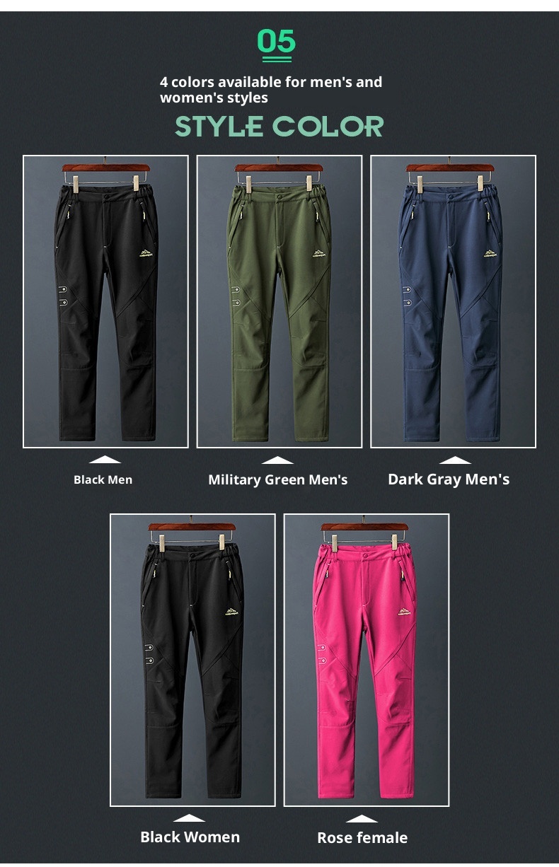 001 Zimowe, grube, polarowe spodnie typu softshell dla mężczyzn, outdoorowe, wiatroodporne, wodoodporne, ciepłe, sportowe, turystyczne, długie, producent_voghion.com