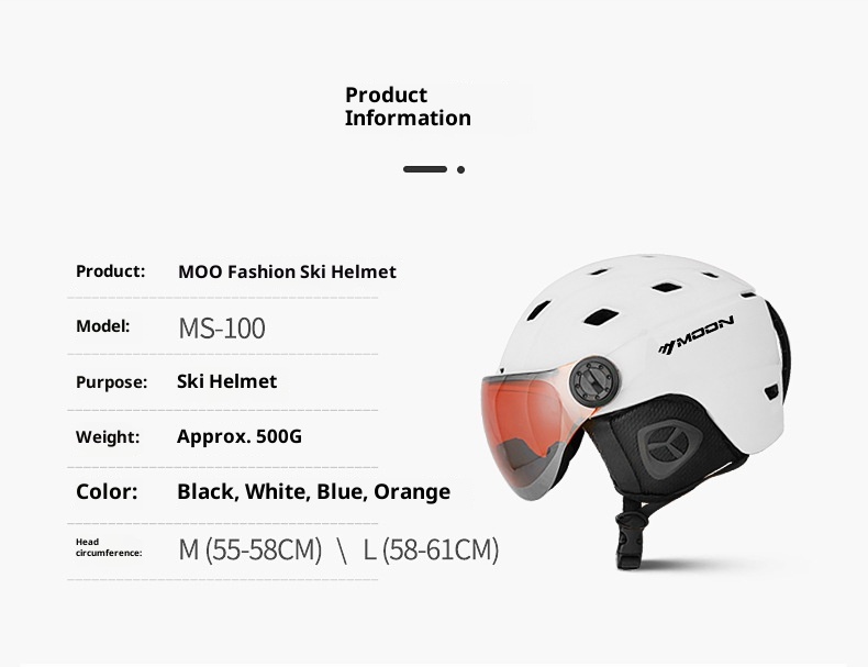 001 Einteiliger Skibrillen-Schutzhelm Outdoor-Skiausrüstung Sportausrüstung Unisex-Schneehelm_voghion.com