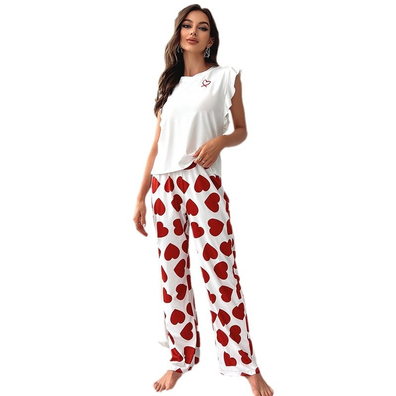 ChicShe Cross-Border Summer New European And American Style T-Shirt Long Pants Casual Comfortable Women's Pajamas Homewear Set_voghion.com