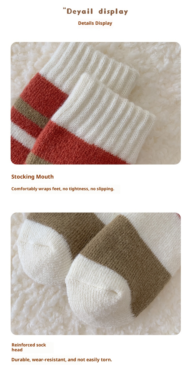 Lillian Thick For Women, Autumn And Mid-Calf Socks, 2024 New Winter Fleece-Lined Thickened Warm Red Christmas Terry Long Socks_voghion.com