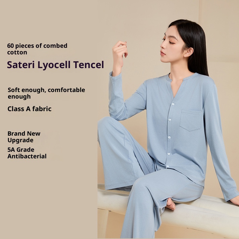 ChicShe Classe A Pigiama da donna in Tencel, traspirante, antibatterico, a maniche lunghe, autunnale, in cotone, per la casa, Xinjiang_voghion.com