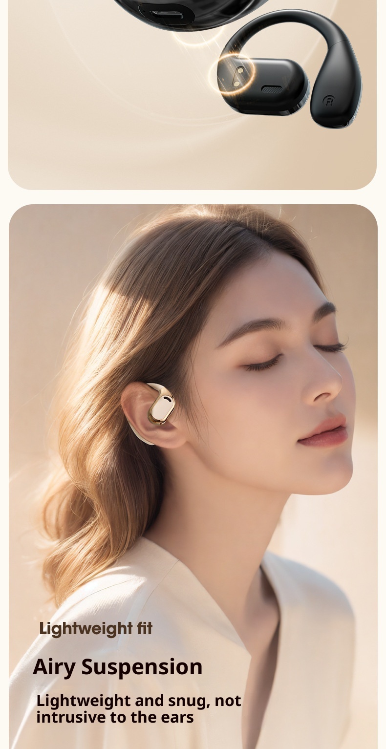 3c Cross-Border Hot M76 Hook Open Ear Non-In-Ear OWS Bone Conduction Wireless Bluetooth Earphone Color Display_voghion.com