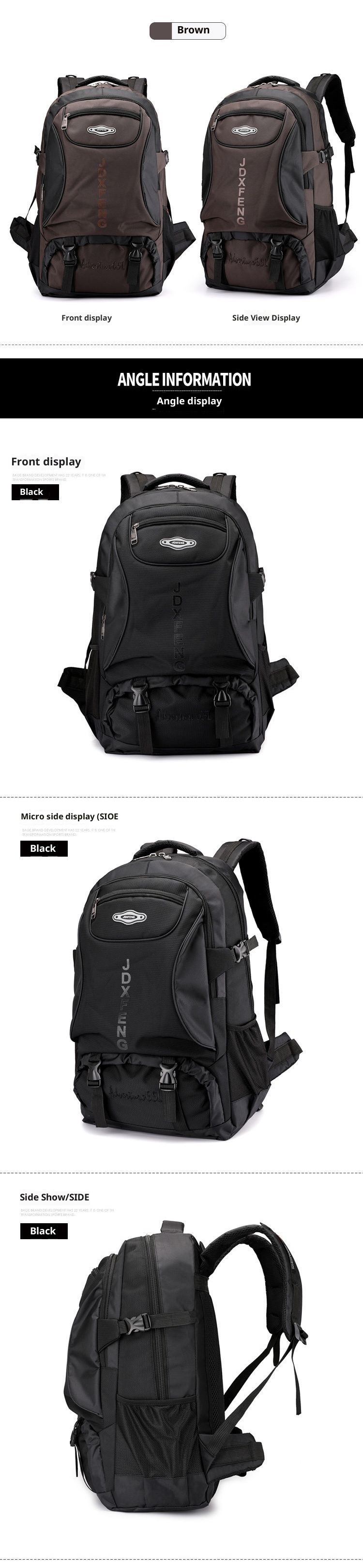 ActiveGo Outdoor Men Large Capacity Travel Casual Hiking Backpack Women Sports Waterproof Tourism Climbing Bag_voghion.com